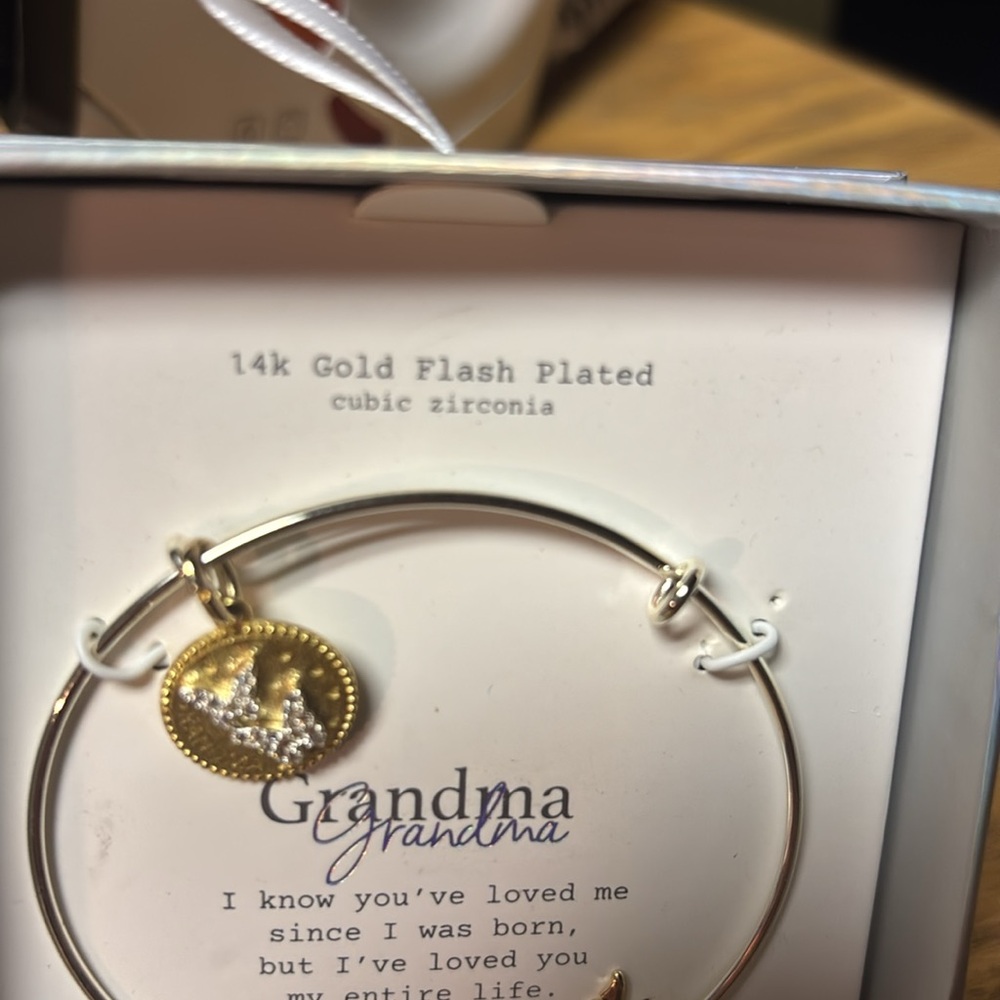 Gold and Silver Grandma Bangle Bracelet - Picture 5 of 7